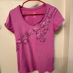 The North Face Women's Pink Floral Short Sleeve Tee